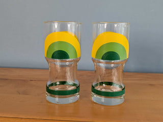 Set of 2: Yellow and Green italian glassware drinkware