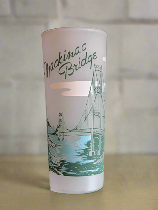 Decor MACKINAC bridge, ruched decorative cup with images of bridge and water