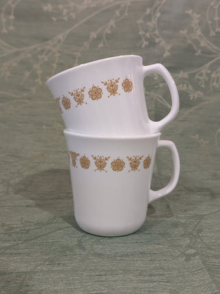 set of 2, Corelle mugs, golden butterfly