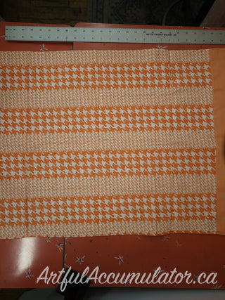 Ned - Long Pillowcase - bright orange houndstooth
