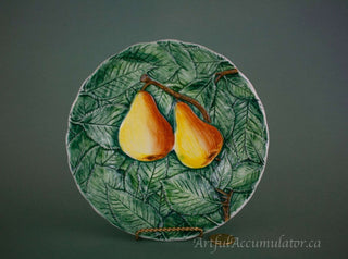 3d plate: two pears, green leafs -  - #tag1# - #tag2# - #tag3# - #tag4# - the Artful Accumulator's Vintage Boutique