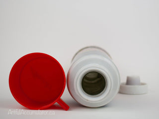 Aladdin Thermos - Strawberries on blue background with red lid -  - #tag1# - #tag2# - #tag3# - #tag4# - the Artful Accumulator's Vintage Boutique