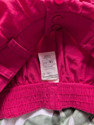 Bright Pink fabric button up skirt - Artful Accumulator Boutique Vintage