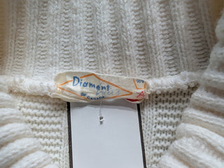 Creamy white knit sweater with pearl buttons - Artful Accumulator Boutique Vintage