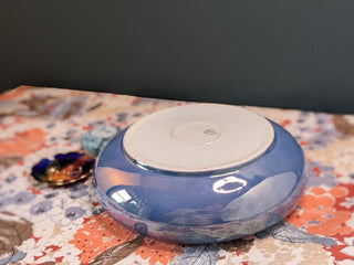 Czech bowl with iridescent blue violet and black rim, very thin -  - #tag1# - #tag2# - #tag3# - #tag4# - the Artful Accumulator's Vintage Boutique