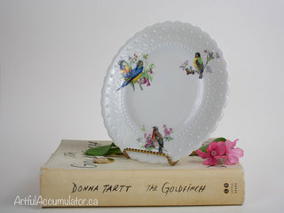 Decorative Plate with Birds and 3d Textures -  - #tag1# - #tag2# - #tag3# - #tag4# - the Artful Accumulator's Vintage Boutique