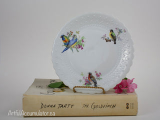 Decorative Plate with Birds and 3d Textures -  - #tag1# - #tag2# - #tag3# - #tag4# - the Artful Accumulator's Vintage Boutique