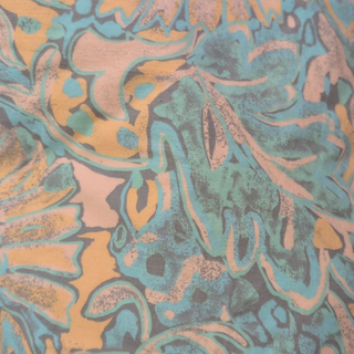 Norma - Twin Duvet cover -  aqua, light orange, gray and pink leafy floral design