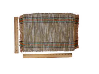 set of 4: woven placemats  Fall colours white brown green orange russet placemats