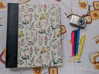 Floral mini specimens 3 ring binder with photo pages, green binding -  - #tag1# - #tag2# - #tag3# - #tag4# - the Artful Accumulator's Vintage Boutique