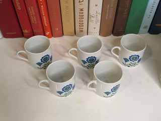 Floral motif Teapot with 5 mini mugs, creamer, and lidded sugar pot, made in Japan -  - #tag1# - #tag2# - #tag3# - #tag4# - the Artful Accumulator's Vintage Boutique