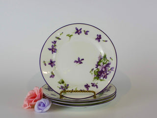 "Forget Me Nots"dessert plates with matching milk & sugar set -  - #tag1# - #tag2# - #tag3# - #tag4# - the Artful Accumulator's Vintage Boutique