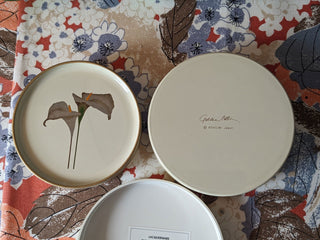 Golden Calla Lily coasters with storage box -  - #tag1# - #tag2# - #tag3# - #tag4# - the Artful Accumulator's Vintage Boutique
