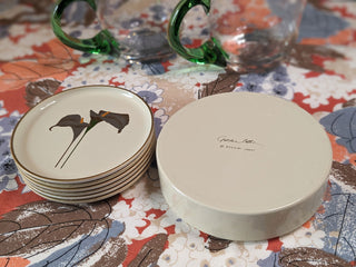 Golden Calla Lily coasters with storage box -  - #tag1# - #tag2# - #tag3# - #tag4# - the Artful Accumulator's Vintage Boutique