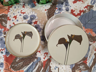 Golden Calla Lily coasters with storage box - Artful Accumulator Boutique Vintage