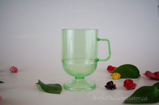 "Green Dream" melamine mugs with decorative foot and stem, set of two -  - #tag1# - #tag2# - #tag3# - #tag4# - the Artful Accumulator's Vintage Boutique