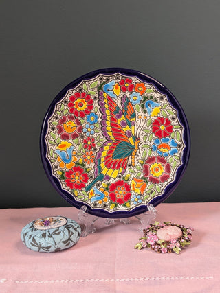 Handpainted butterfly and flowers, three dimensional -  - #tag1# - #tag2# - #tag3# - #tag4# - the Artful Accumulator's Vintage Boutique