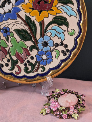 Handpainted florals with 24k warranted gold, 3d -  - #tag1# - #tag2# - #tag3# - #tag4# - the Artful Accumulator's Vintage Boutique