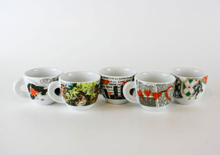 III edizione Espresso "Amour" - set of 5 with white plates -  - #tag1# - #tag2# - #tag3# - #tag4# - the Artful Accumulator's Vintage Boutique