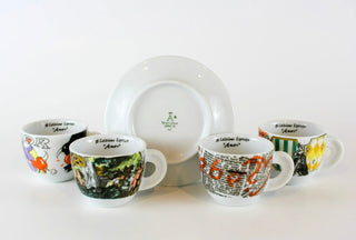 III edizione Espresso "Amour" - set of 5 with white plates -  - #tag1# - #tag2# - #tag3# - #tag4# - the Artful Accumulator's Vintage Boutique
