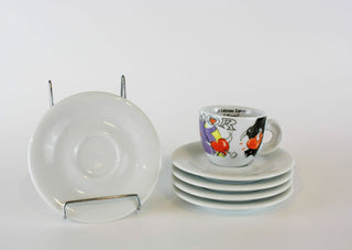 III edizione Espresso "Amour" - set of 5 with white plates -  - #tag1# - #tag2# - #tag3# - #tag4# - the Artful Accumulator's Vintage Boutique