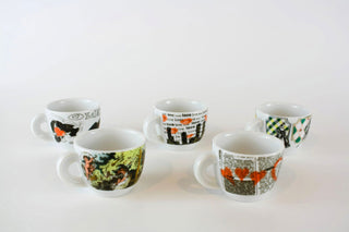 III edizione Espresso "Amour" - set of 5 with white plates -  - #tag1# - #tag2# - #tag3# - #tag4# - the Artful Accumulator's Vintage Boutique