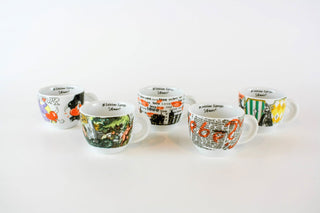 III edizione Espresso "Amour" - set of 5 with white plates -  - #tag1# - #tag2# - #tag3# - #tag4# - the Artful Accumulator's Vintage Boutique