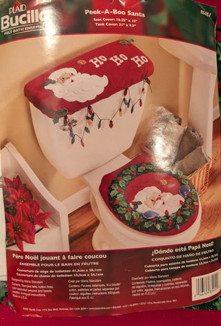Bucilla peek-a-boo Santa toilet seat cover kit unassembled
