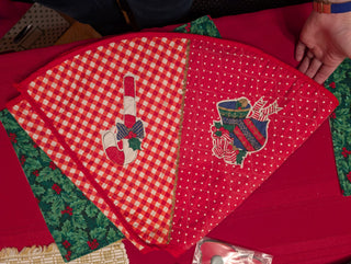 Vintage Patchwork Christmas Tree Skirt, Quilted