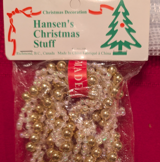 Hansen's Christmas Stuff Gold & White twisted vintage garland, new in package