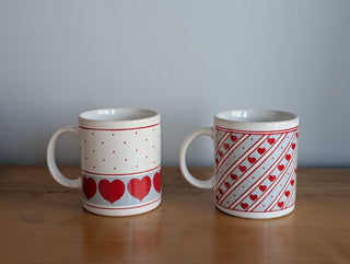 Coordinating Heart Mugs - set of 2 - a great Valentine's Day gift!