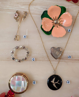 You Choose: Jewelry Collection #1: Hat pins, lockets, lovers, and florals