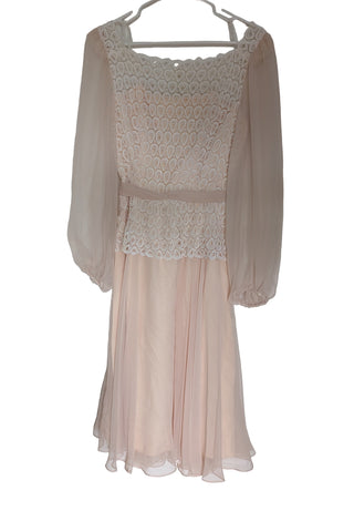 Stunning creamy lace flowy dress by Enrico Serrati - Artful Accumulator Boutique Vintage