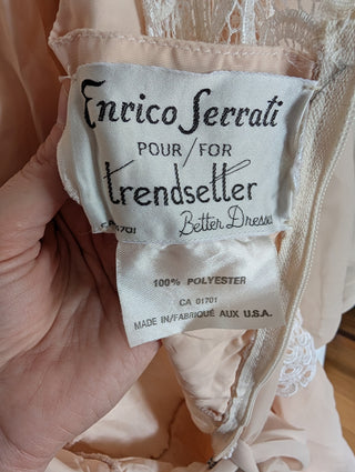 Stunning creamy lace flowy dress by Enrico Serrati - Artful Accumulator Boutique Vintage