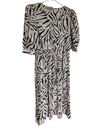 Black & white striped belted dress by Adrianna Papell