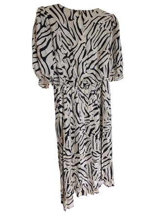 Black & white striped belted dress by Adrianna Papell