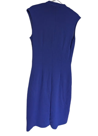 Rich blue dress with wrap style waist