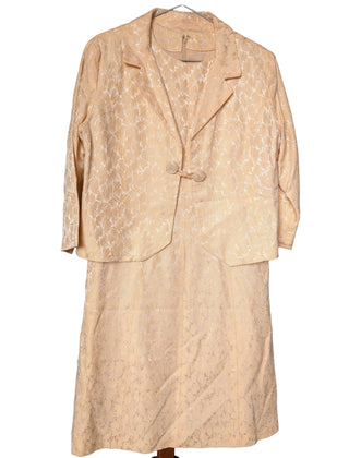 Dreamy creamy jacquard dress with matching jacket