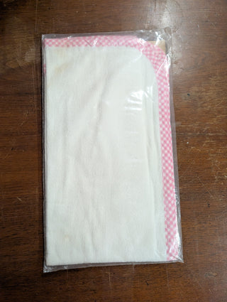Pink and White Hooded bath towel face towel set for baby, 100% cotton, patterned