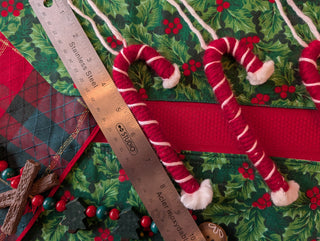 Set of 4: Rope Yarn Candy Canes with Tinsel, simple, plain