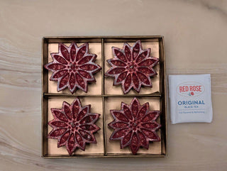 Poinsettia Christmas candles - Artful Accumulator Boutique Vintage