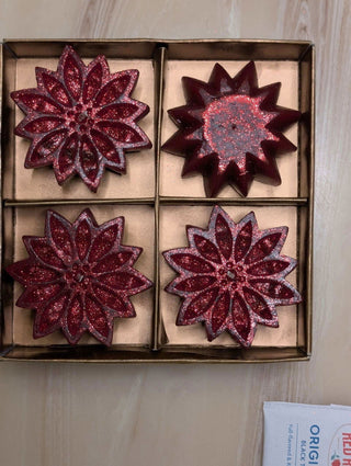 Poinsettia Christmas candles - Artful Accumulator Boutique Vintage