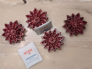 Poinsettia Christmas candles - Artful Accumulator Boutique Vintage