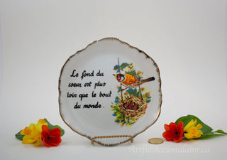 SET OF TWO: bird & baby birds, Decorative Plates -  - #tag1# - #tag2# - #tag3# - #tag4# - the Artful Accumulator's Vintage Boutique