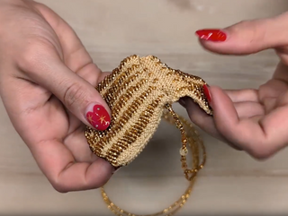 Hand-Beaded Amulet Necklace #2 Golden