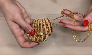 Hand-Beaded Amulet Necklace #2 Golden
