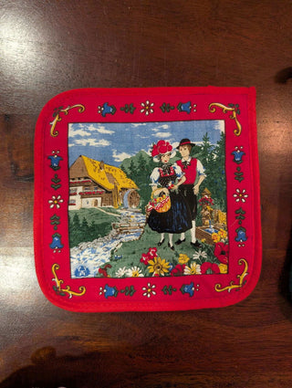 Vintage Christmas Pot Holder and Oven Mit - Artful Accumulator Boutique Vintage