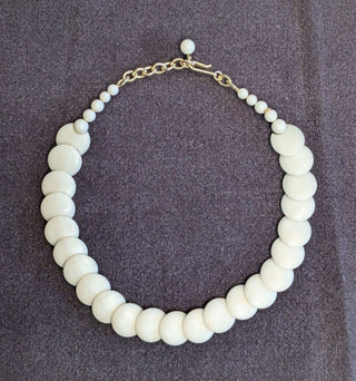 White Layered Flat Lentil Necklace - Artful Accumulator Boutique Vintage