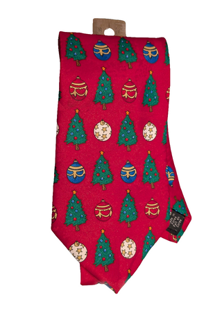 Christmas Tree and Round Ornament Holiday Tie Necktie by Ho-Ho-Ho!