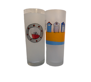 set of 2, submarine and little houses, decorative glassware, so cool